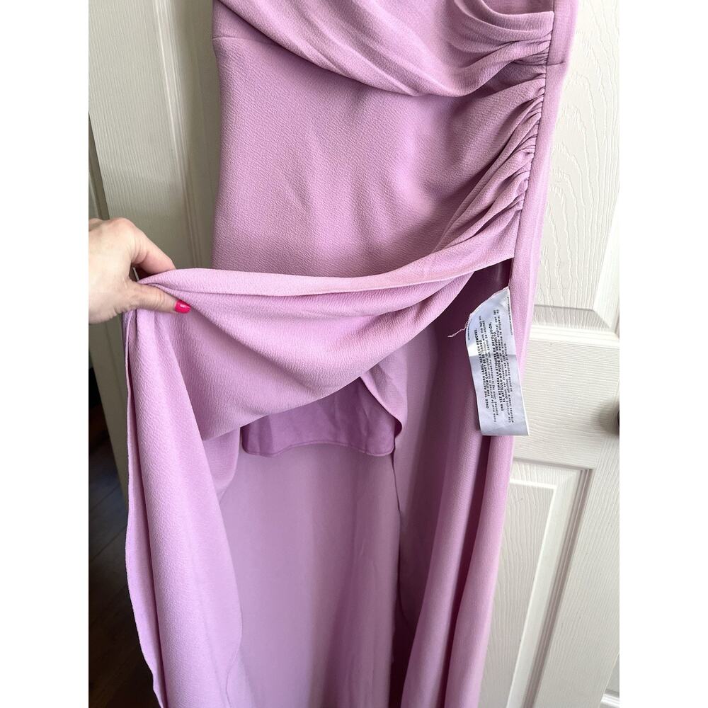 DRESS THE POPULATION Anthropologie Lavender Camelia Ruffle Maxi Dress M NWT FLAW - Picture 7 of 16